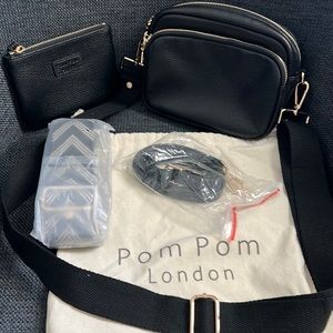 Pom Pom London Mayfair crossbody with Chelsea coin purse.